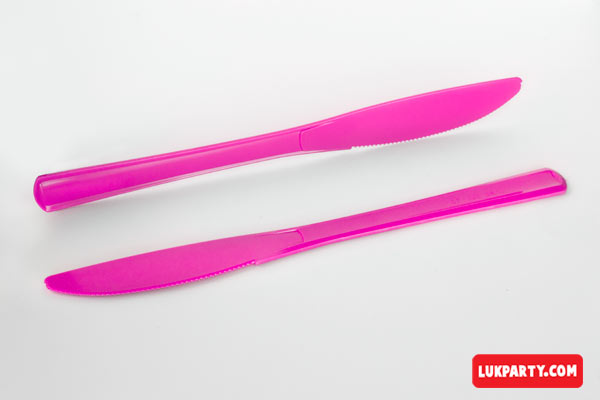 Cuchillo descartable reforzado 19cm color rosa