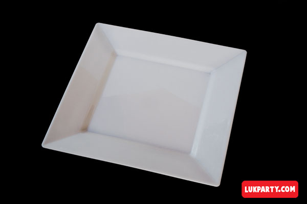 Plato Descartable plástico de 20x20cm color blanco