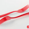 Tenedor descartable reforzado 19cm color rojo