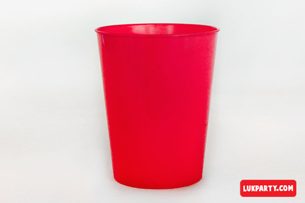 Vaso Descartable plástico 250ml color rojo